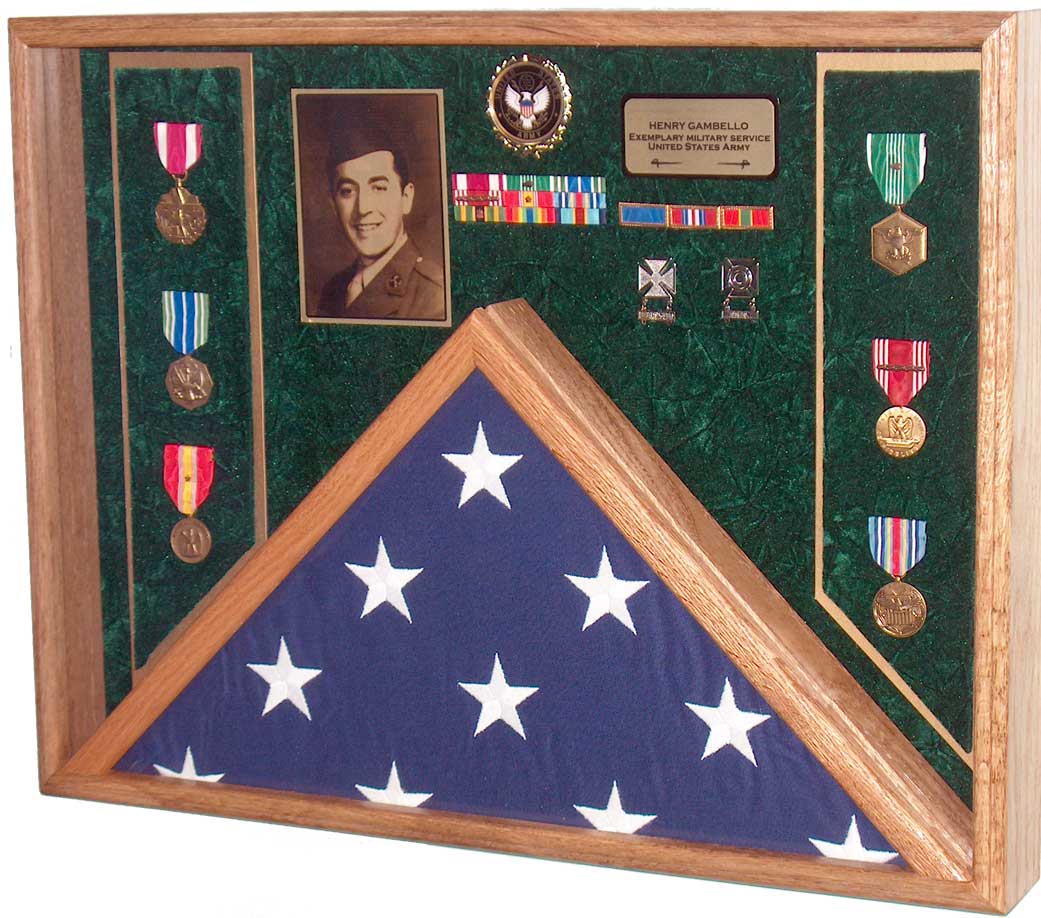 Burial Flag & Medal Display Case Shadow Box