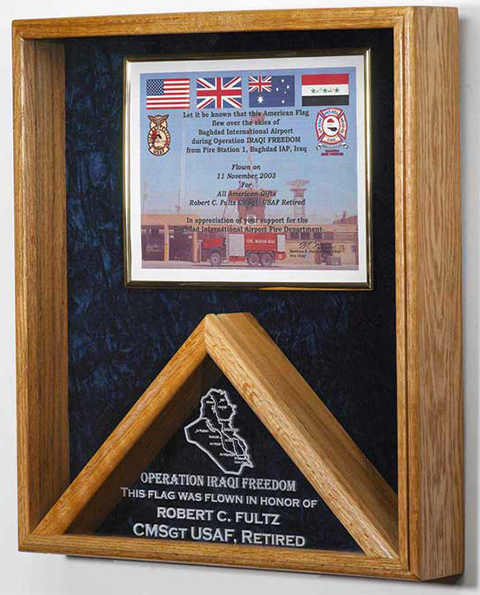 Military Flag and Certificate display case #40